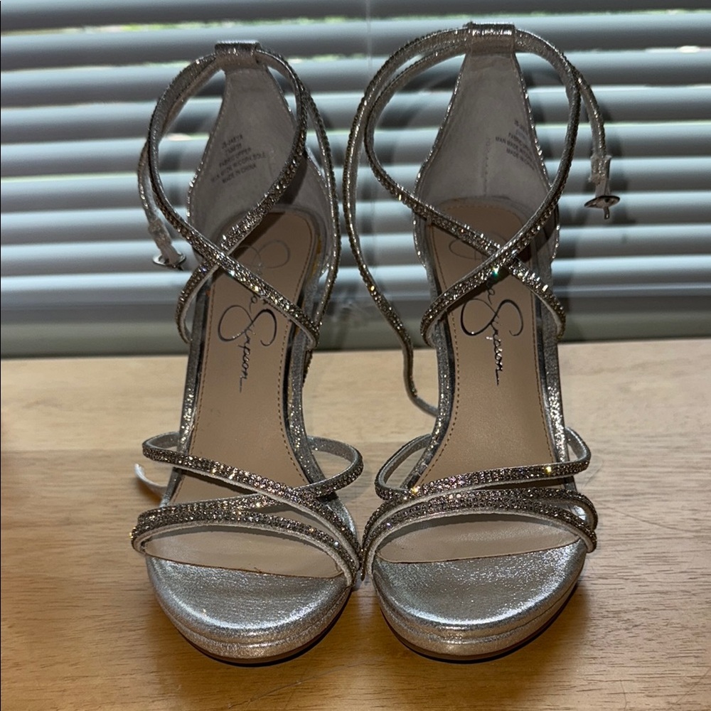 Jessica Simpson Silver Strappy Heels